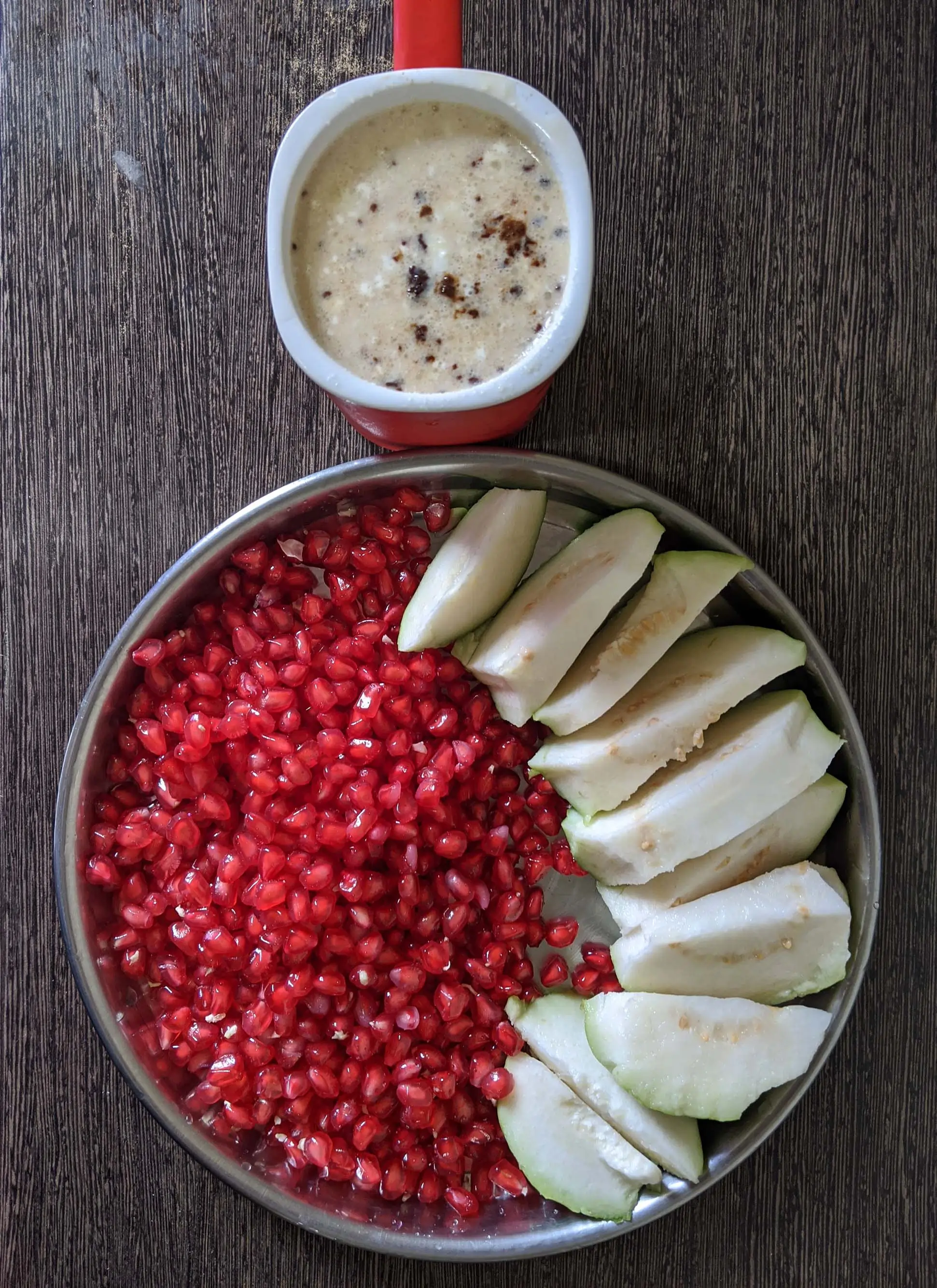 Healthy breakfast with fruits and nuts